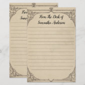 Papeterie Personnalisé Vintage Antique Perturbé (Devant / Derrière)