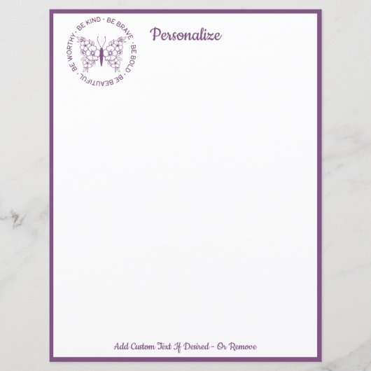 Papeterie personnalisée avec citation – Soyez Gent (Devant)