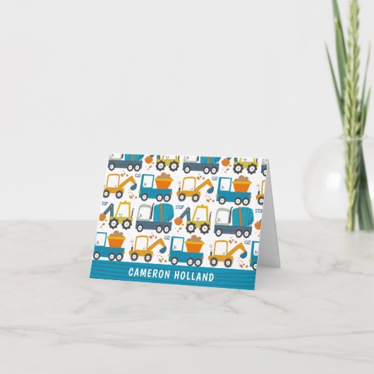 Papeterie personnalisée avec de mignons excavateur (Devant)