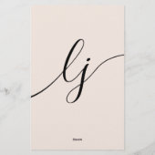 Papeterie personnalisée avec écriture simple rose  (Dos)