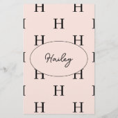Papeterie personnalisée avec monogramme à écriture (Dos)