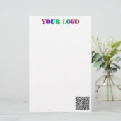 Papeterie personnalisée avec votre logo et code QR (Debout devant)