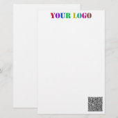 Papeterie personnalisée avec votre logo et code QR (Devant / Derrière)