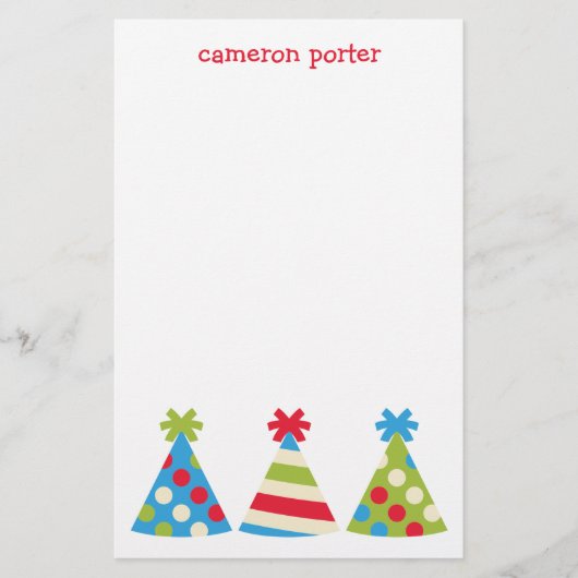 Papeterie personnalisée Casquettes de fête (Devant)