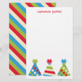 Papeterie personnalisée Casquettes de fête (Devant / Derrière)