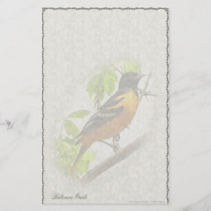 Papeterie personnalisée de l'oriole de Baltimore