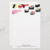 Papeterie personnalisée de sushi de | (Devant / Derrière)