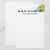 Papeterie personnalisée de thème de train (Devant / Derrière)