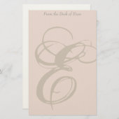 Papeterie personnalisée du monogramme E (Devant / Derrière)