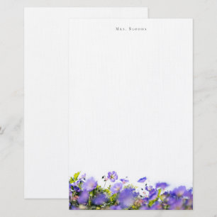 Papeterie personnalisée élégante à motif floral (u
