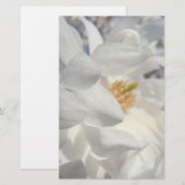Papeterie personnalisée fleur de magnolia blanc (Devant / Derrière)