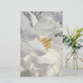 Papeterie personnalisée fleur de magnolia blanc (Debout devant)