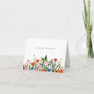 Papeterie personnalisée florale colorée pliée
