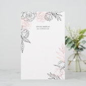 Papeterie personnalisée florale fantaisiste dessin (Debout devant)