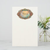 Papeterie personnalisée florale vintage (Debout devant)