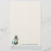 Papeterie personnalisée minimaliste Eucalyptus (Devant)