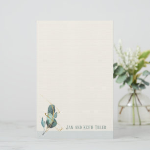 Papeterie personnalisée minimaliste Eucalyptus