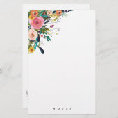 Papeterie personnalisée Multi Fleur Floral Rose (Devant / Derrière)