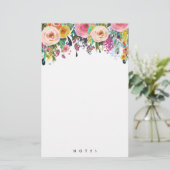 Papeterie personnalisée Multi Fleur Floral Rose (Debout devant)