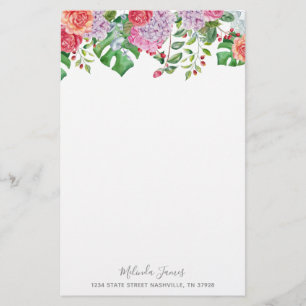 Papeterie personnalisée par aquarelle florale