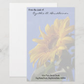 Papeterie personnalisée par tournesol jaune amorti (Devant / Derrière)