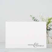 Papeterie personnalisée pour couples noir Scallop (Debout devant)