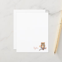 Papeterie personnalisée pour hibou