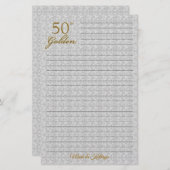 Papeterie personnalisée pour le 50e anniversaire d (Devant / Derrière)