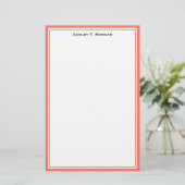 Papeterie personnalisée Simplicité Corail Blanc (Debout devant)