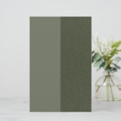 Papeterie personnalisée verte mousse avec texture (Debout devant)