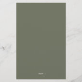 Papeterie personnalisée verte mousse avec texture (Dos)