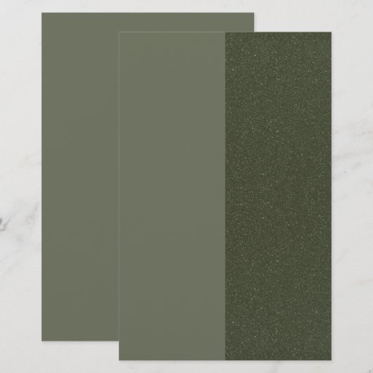 Papeterie personnalisée verte mousse avec texture (Devant / Derrière)