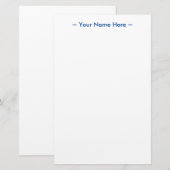 Papeterie personnaliser changement nom texte bleu blanc (Devant / Derrière)