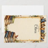 Papeterie Personnaliser la frontière du livre blanc mignon (Devant / Derrière)