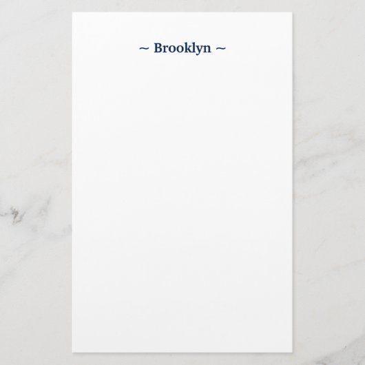 Papeterie personnaliser modifier nom texte blanc marine bleu (Devant)