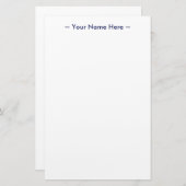 Papeterie personnaliser modifier nom texte marine bleu blanc (Devant / Derrière)