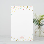 Papeterie PERSONNEL mignon et glamour corail confetti (Debout devant)