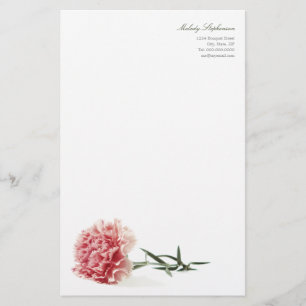 Papeterie personnelle d'oeillet rose moderne