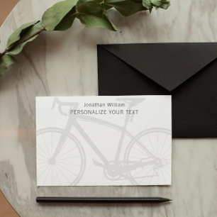 Papeterie personnelle rétro élégante simple bicycl