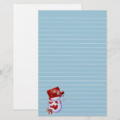 Papeterie Petit bonhomme de neige dans Red Hat (Devant / Derrière)