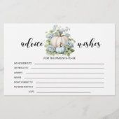 Papeterie Petit citrouille bleu conseils baby shower (Devant)