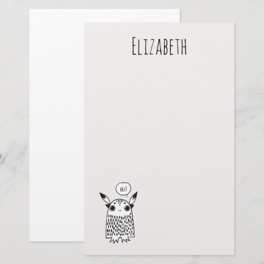 Papeterie Petit monstre mignon (Devant / Derrière)