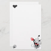 Papeterie Petite fille mignonne de diable (Devant / Derrière)