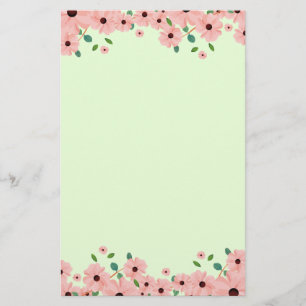 Papeterie Petites frontières roses de fleur d'été