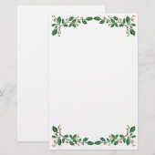 Papeterie Photo de coutume de baies de houx de Noël (Devant / Derrière)