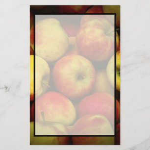Papeterie Photo d'un boisseau de pommes jaunes et rouges