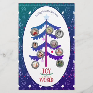 Papeterie Photographie de Noël Lettre d'arbre généalogique a