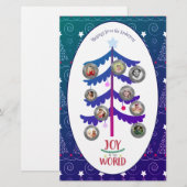 Papeterie Photographie de Noël Lettre d'arbre généalogique a (Devant / Derrière)