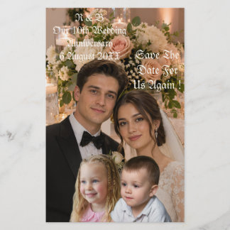 Papeterie Photos de 10e anniversaire de mariage Couple Enfan