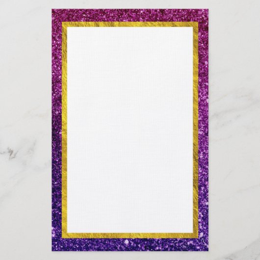 Papeterie Pierres à Parties scintillant rose et violet (Devant)